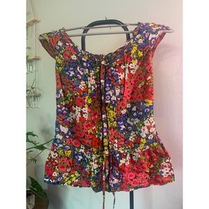 Hollister Floral Garden Party XS Cotton Blouse